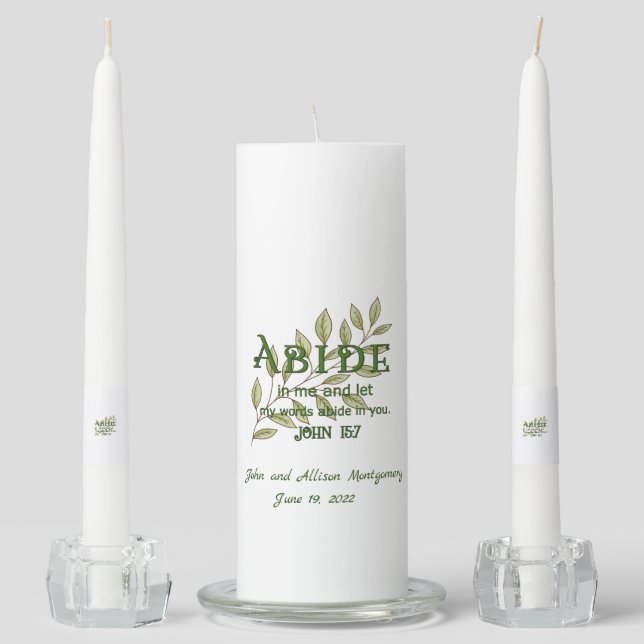 Abide In Me Christian Women's  T-Shirt Unity Candle Set (Front)