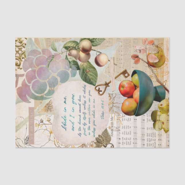 Abide in Me Fruitful Faith Tissue Paper (Front)