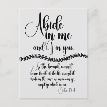 Abide In Me Kjv Bible Verse Postcard by Christian_Quote at Zazzle