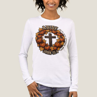 ABIDE John 15:4 Fall Christian Shirt | Pumpkin