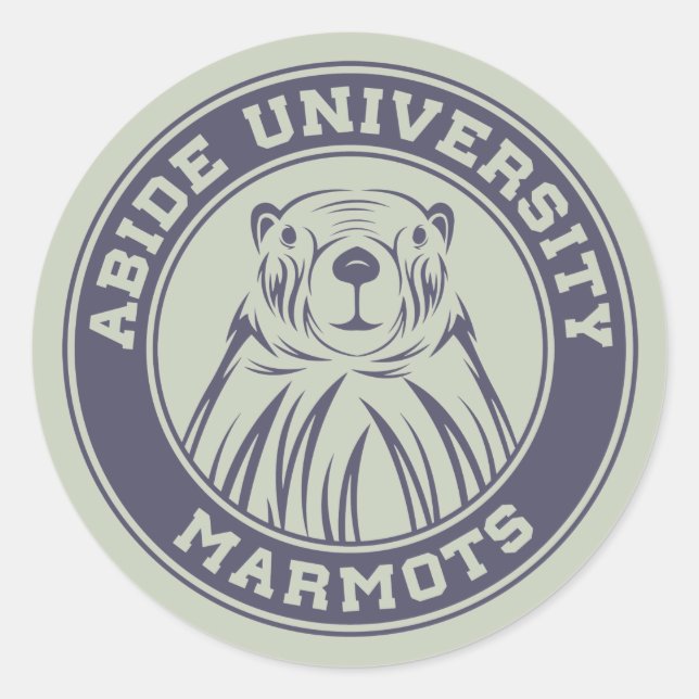 Abide University Marmots Classic Round Sticker (Front)