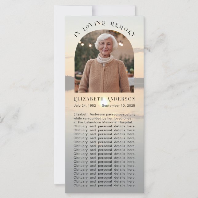 Abide With Me Sunset Memorial Bookmark Photo Card (Front)