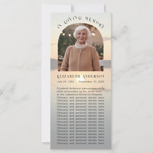 Abide With Me Sunset Memorial Bookmark Photo Card