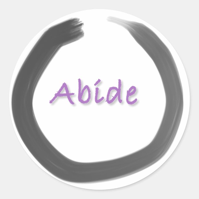 Abide Zen Enso Circle Symbol Classic Round Sticker (Front)