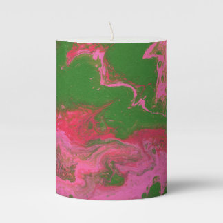 Abigail 2 Crazy Pink Green Abstract Candle