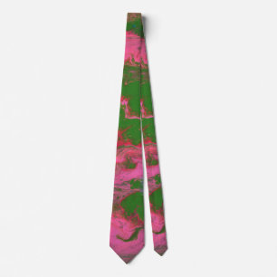 Abigail 2 Crazy Pink Green Abstract Tie
