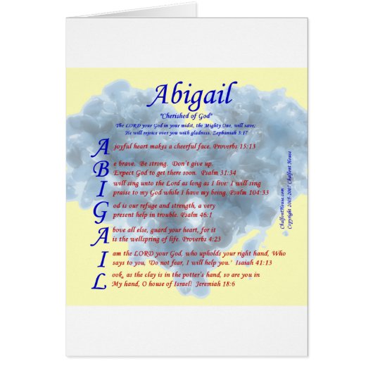 Abigail Acrostic Cards (Front)
