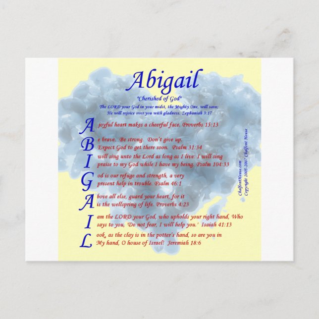 Abigail Acrostic Postcard (Front)