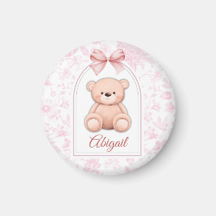 Abigail Custom Pink Teddy Bear Nursery Design Magnet