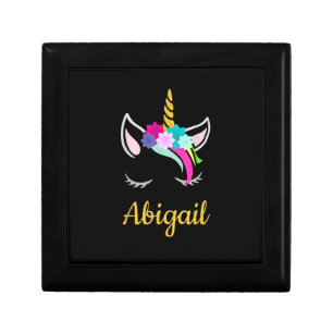 Abigail Dark Unicorn Name T-Shirt Gift Box