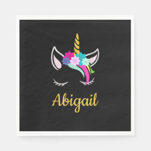 Abigail Dark Unicorn Name T-Shirt Napkins