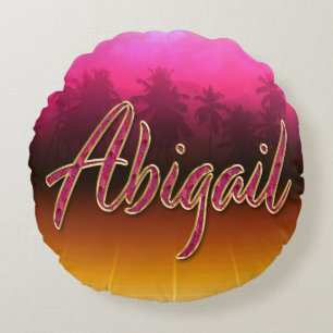 Abigail First Name golden pink cushion