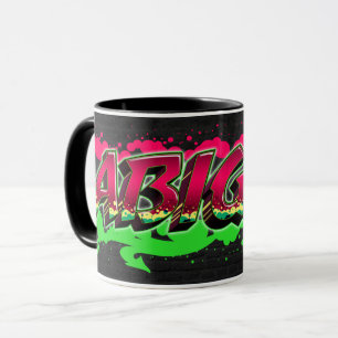 Abigail First Name Name Graffiti red green Mug