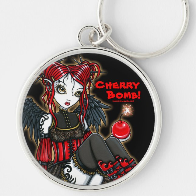 "Abigail" Gothic Cherrybomb Devil Fairy Keychain (Front)