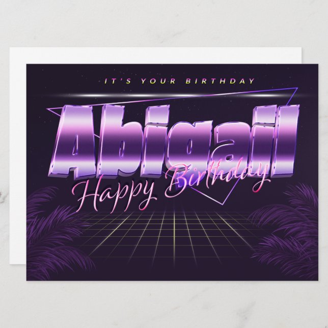 Abigail Name First name pura retro card Birthday (Front/Back)