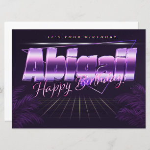 Abigail Name First name pura retro card Birthday