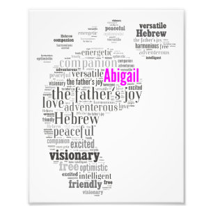 Abigail Name History and Description Word Art Photo Print