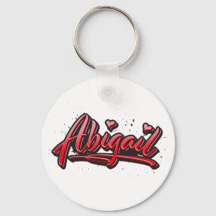 Abigail red Heart Graffiti Schlüsselanhänger Keychain