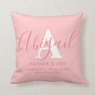 Abigail text coral name meaning  throw pillow