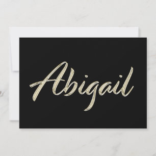 Abigail white gold Handwriting Card