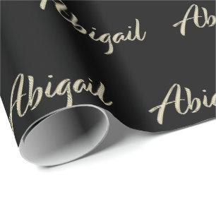 Abigail white gold Handwriting Gift Paper