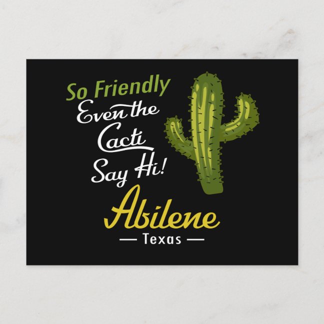 Abilene Postcard - Funny Cactus Retro