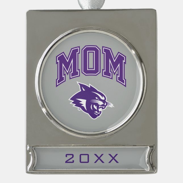 Abilene Christian Mom Silver Plated Banner Ornament (Front)