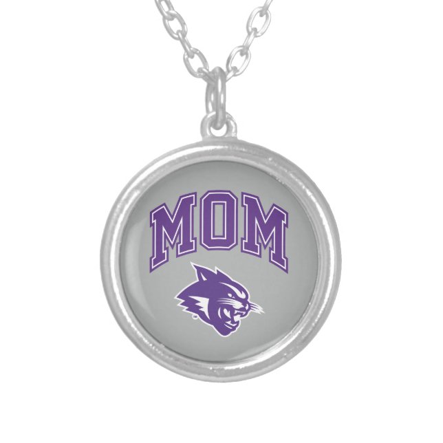 Abilene Christian Mom Silver Plated Necklace (Front)