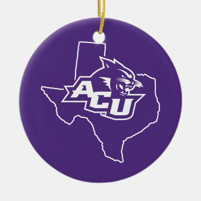 Abilene Christian State Love Ceramic Ornament (Front)