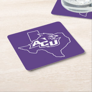Abilene Christian State Love Square Paper Coaster