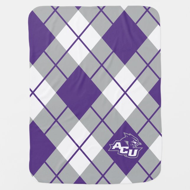 Abilene Christian University Argyle Pattern Baby Blanket (Front)