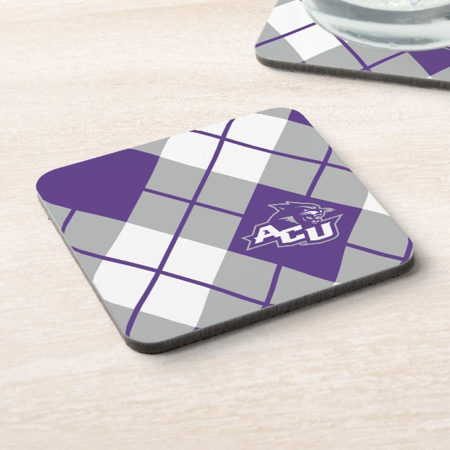 Abilene Christian University Argyle Pattern Beverage Coaster (Left Side)