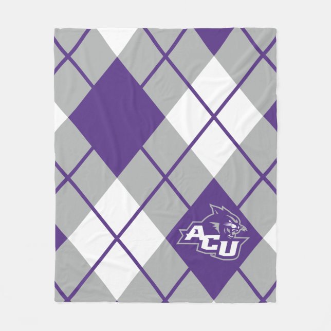 Abilene Christian University Argyle Pattern Fleece Blanket (Front)