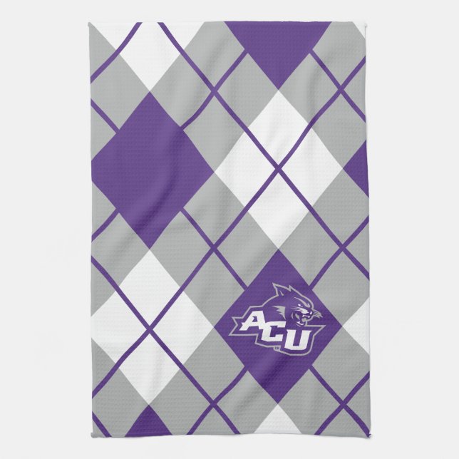 Abilene Christian University Argyle Pattern Kitchen Towel (Vertical)