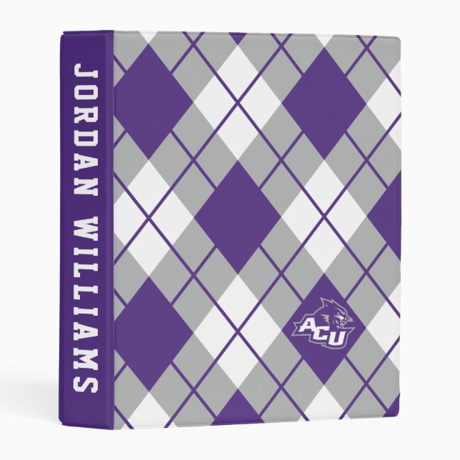 Abilene Christian University Argyle Pattern Mini Binder (Front/Spine)