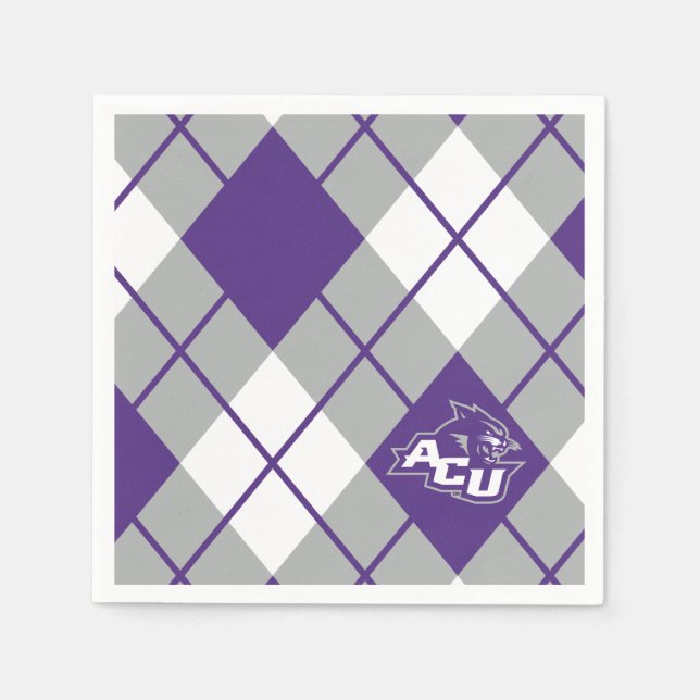 Abilene Christian University Argyle Pattern Napkins (Front)