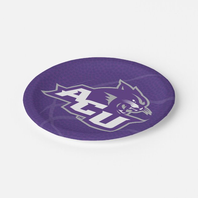 Abilene Christian University Basketball Paper Plates (Angled)