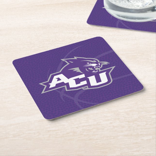 Abilene Christian University Basketball Square Paper Coaster (Angled)