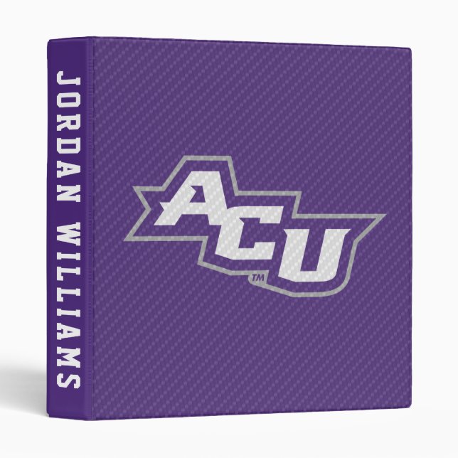 Abilene Christian University Carbon Fiber Pattern 3 Ring Binder (Front/Spine)