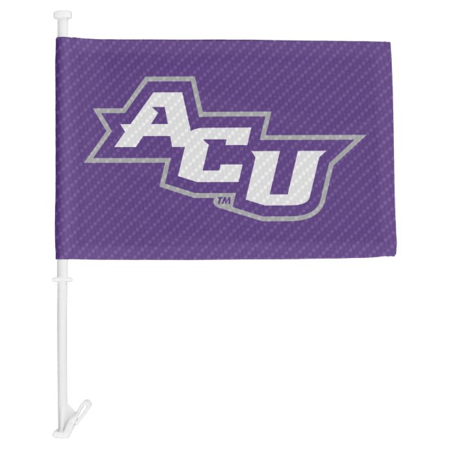 Abilene Christian University Carbon Fiber Pattern Car Flag (Front)