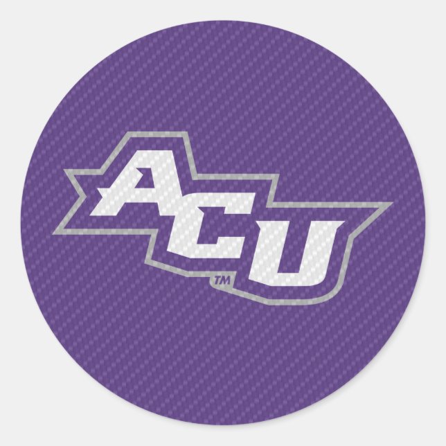 Abilene Christian University Carbon Fiber Pattern Classic Round Sticker (Front)