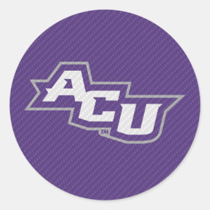 Abilene Christian University Carbon Fiber Pattern Classic Round Sticker