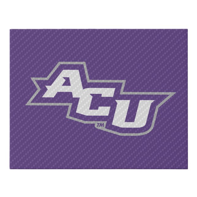 Abilene Christian University Carbon Fiber Pattern Faux Canvas Print (Front)