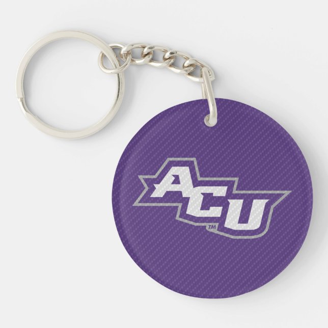 Abilene Christian University Carbon Fiber Pattern Keychain (Front)