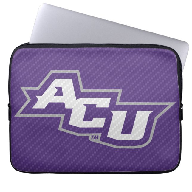 Abilene Christian University Carbon Fiber Pattern Laptop Sleeve (Front)