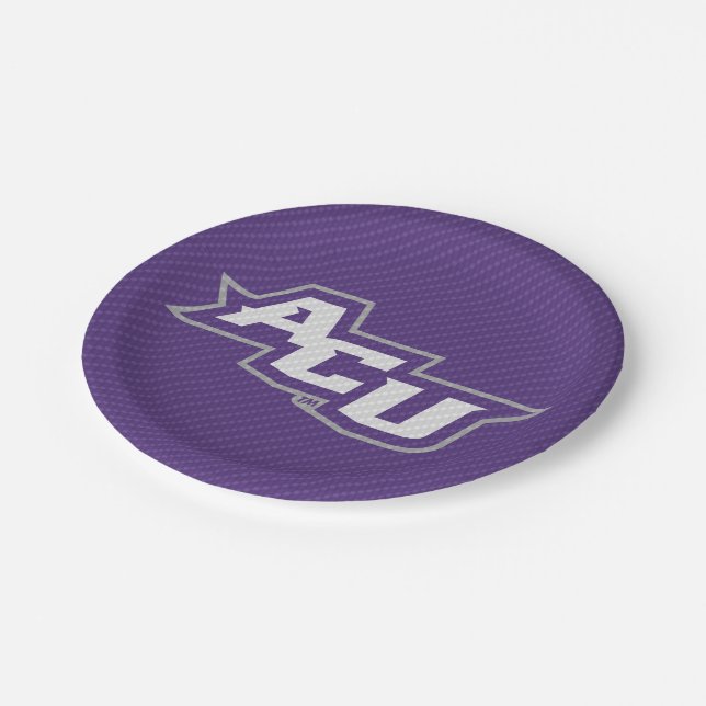 Abilene Christian University Carbon Fiber Pattern Paper Plates (Angled)