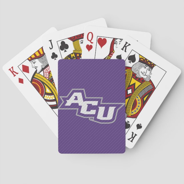 Abilene Christian University Carbon Fiber Pattern Poker Cards (Back)