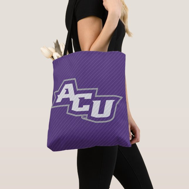 Abilene Christian University Carbon Fiber Pattern Tote Bag (Close Up)