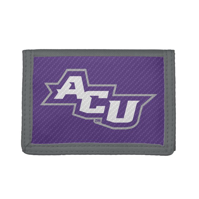 Abilene Christian University Carbon Fiber Pattern Trifold Wallet (Front)