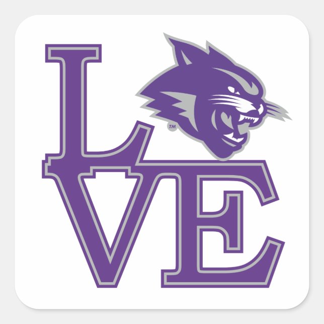 Abilene Christian University Love Square Sticker (Front)